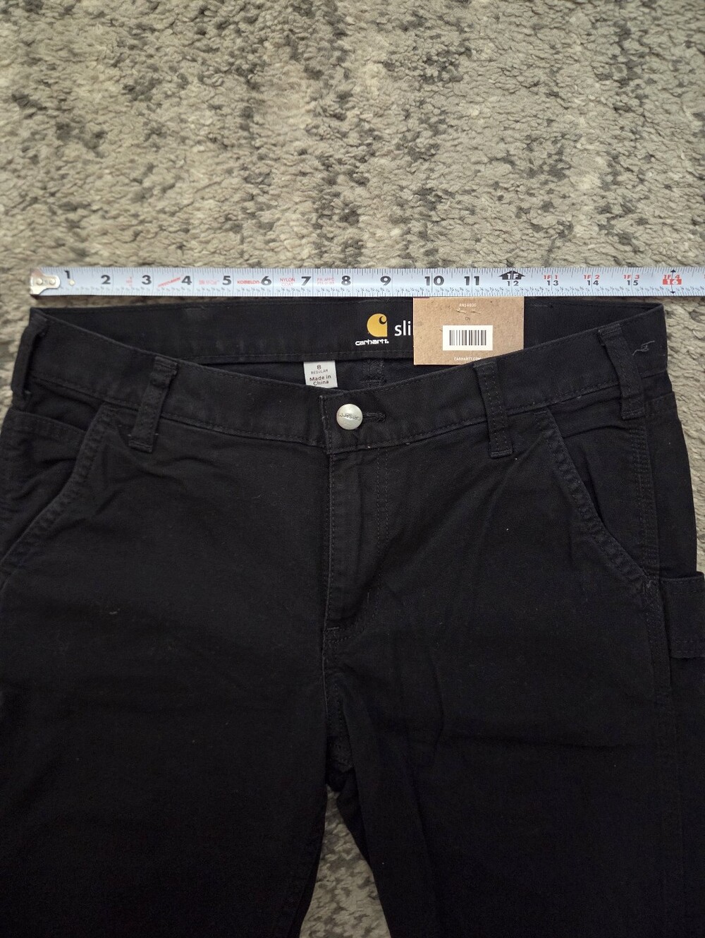 NWT Carhartt Rugged Flex Crawford Slim Fit Skinny Leg Pants Black Women's 8 Reg - Picture 5 of 13
